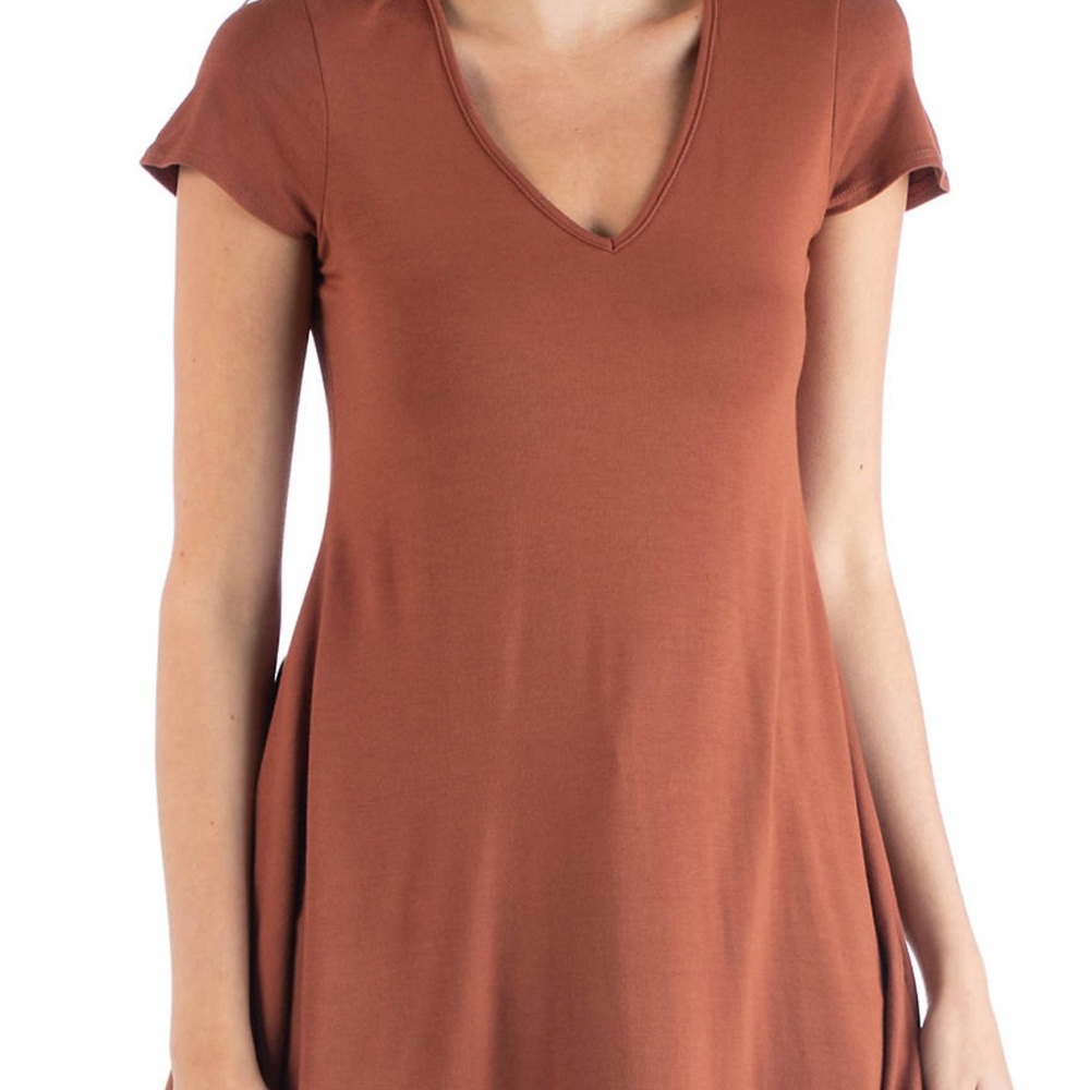 Asymmetrical Brown Tunic with Relaxed Fit